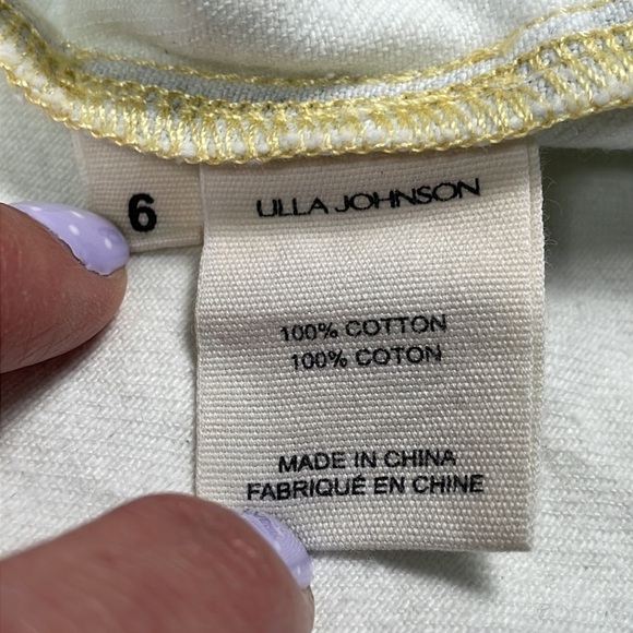 New Ulla Johnson Ames Denim Jean A Line Dress Whitewash Corset Style Sz 6 - Picture 11 of 15